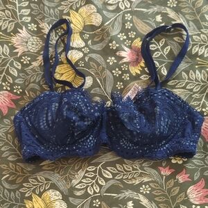 Victoria's Secret Deep Blue Lace Balconette Bra